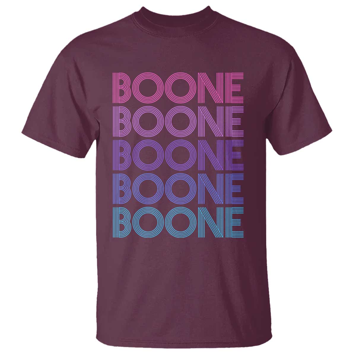 Retro Boone Name Lover Neon Gradient Typography T Shirt