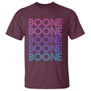 Retro Boone Name Lover Neon Gradient Typography T Shirt