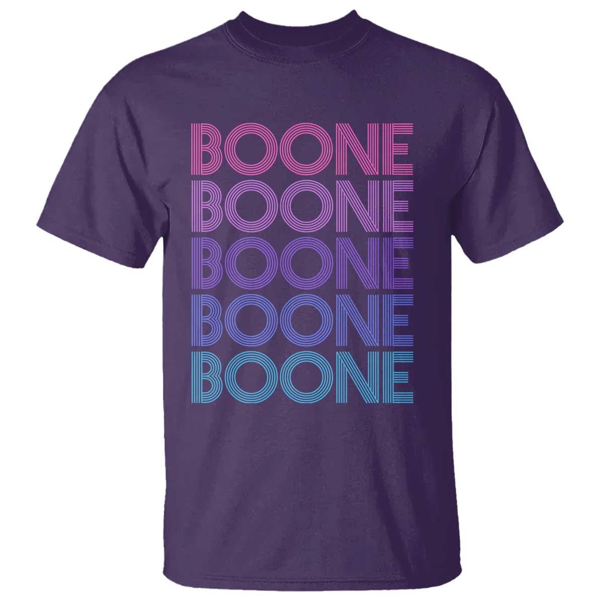 Retro Boone Name Lover Neon Gradient Typography T Shirt