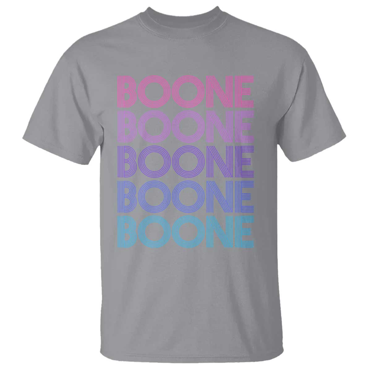 Retro Boone Name Lover Neon Gradient Typography T Shirt