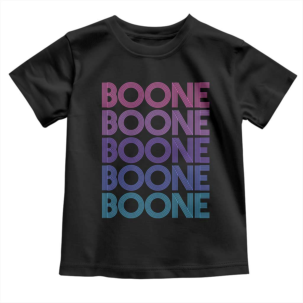 Retro Boone Name Lover Neon Gradient Typography Toddler T Shirt
