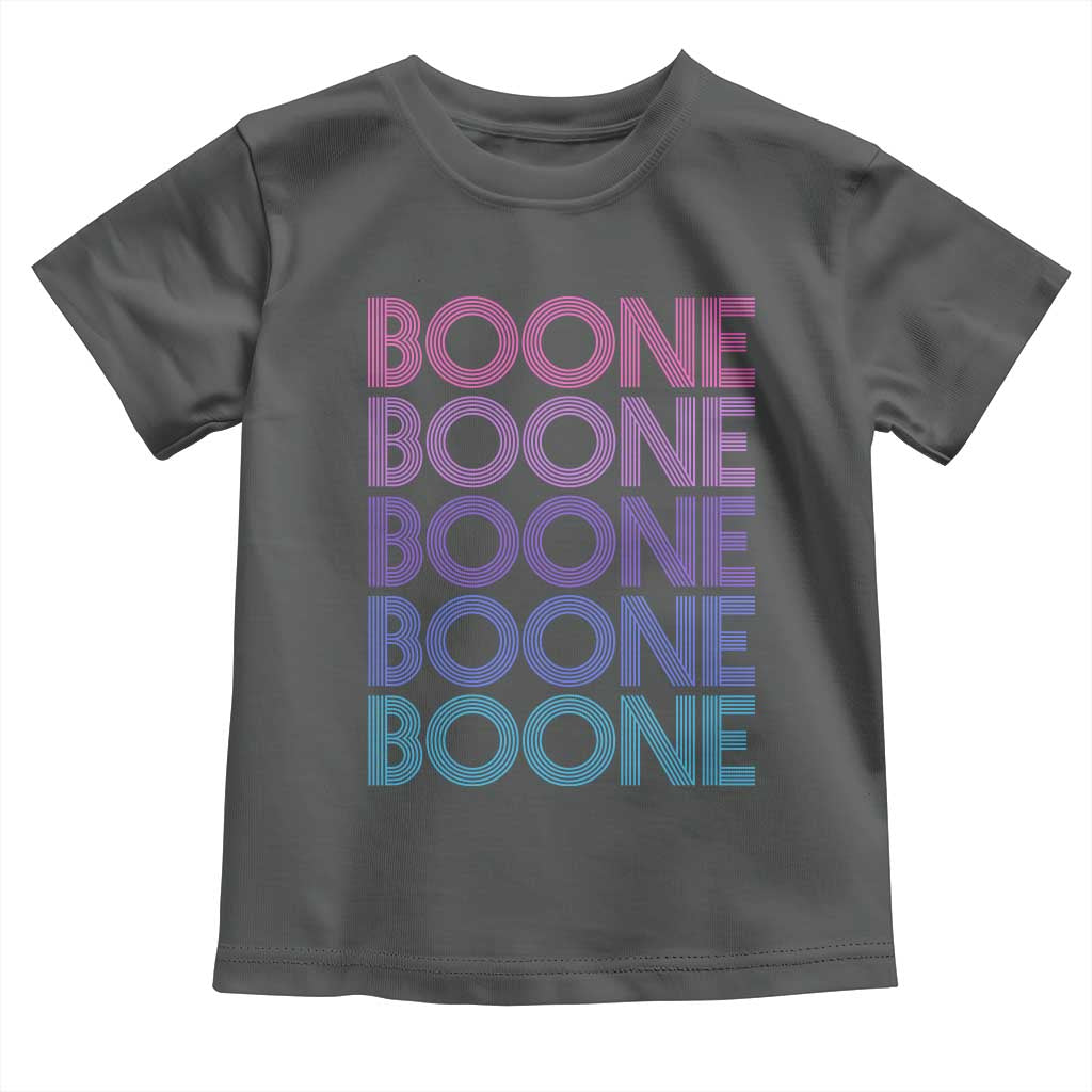 Retro Boone Name Lover Neon Gradient Typography Toddler T Shirt