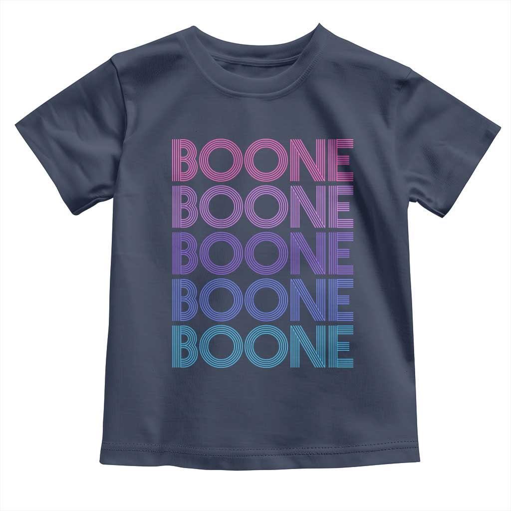 Retro Boone Name Lover Neon Gradient Typography Toddler T Shirt