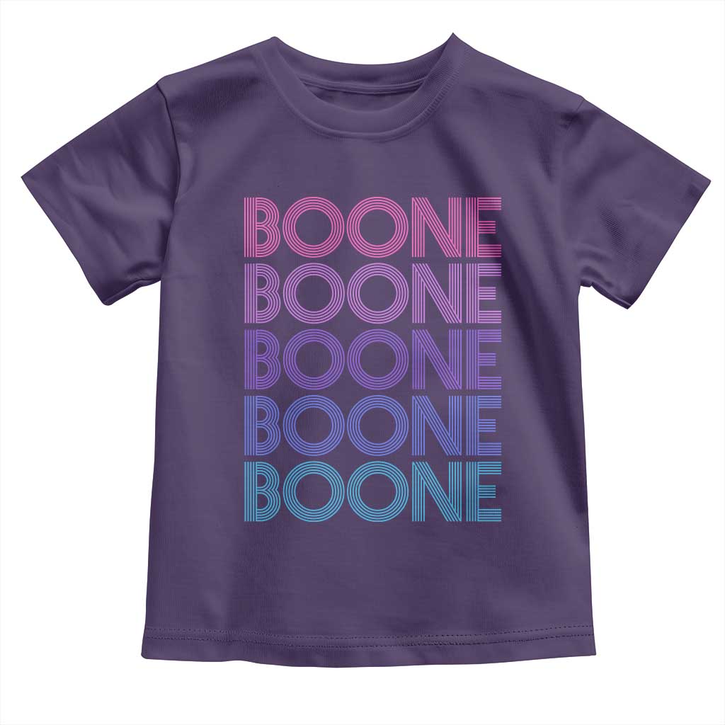 Retro Boone Name Lover Neon Gradient Typography Toddler T Shirt
