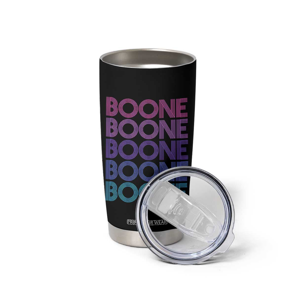 Retro Boone Name Lover Neon Gradient Typography Tumbler Cup