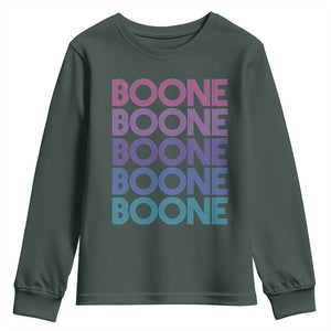 Retro Boone Name Lover Neon Gradient Typography Youth Sweatshirt