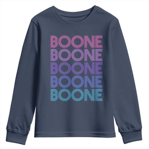 Retro Boone Name Lover Neon Gradient Typography Youth Sweatshirt
