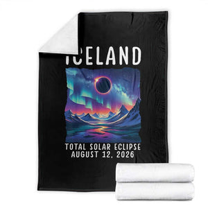 Iceland Total Solar Eclipse 2026 Aurora Throw Blanket Totality Northern Lights Astronomy Travel Gift
