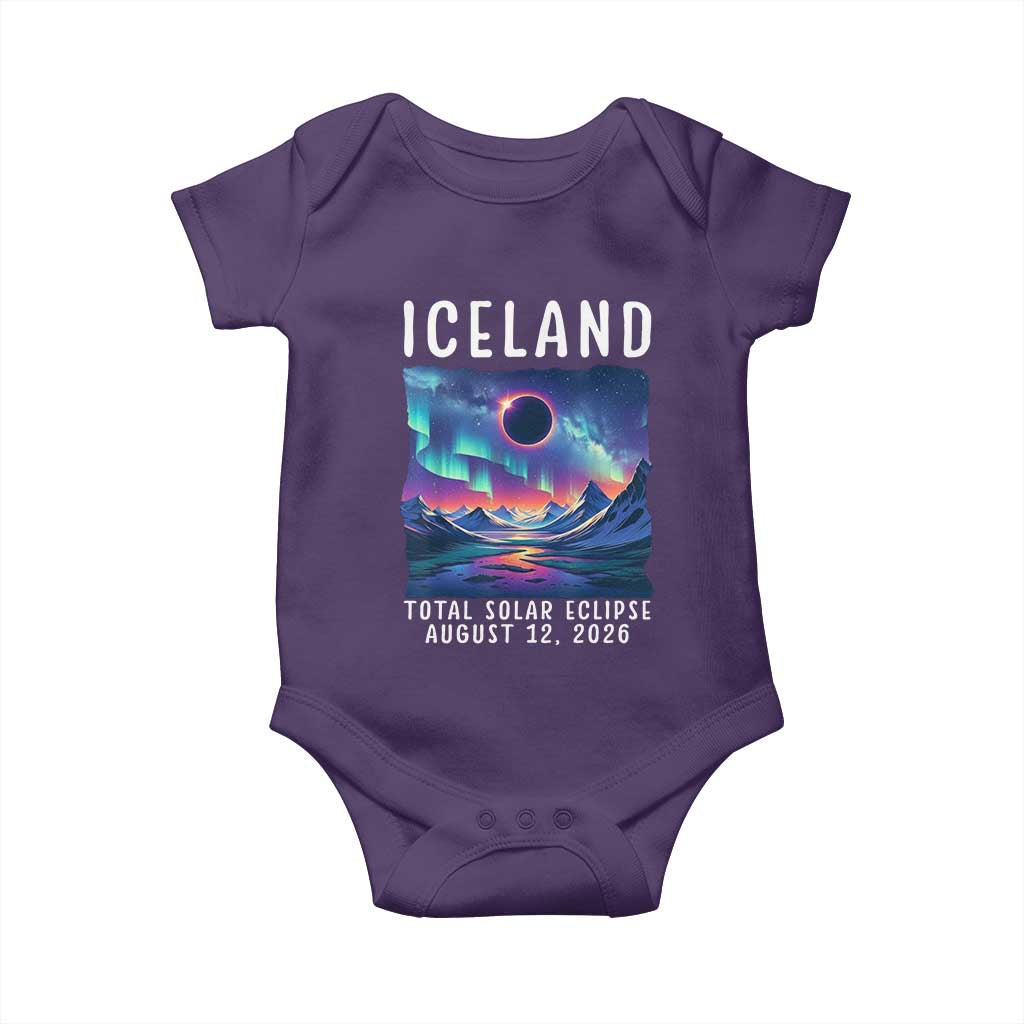 Iceland Total Solar Eclipse 2026 Aurora Baby Onesie Totality Northern Lights Astronomy Travel Gift