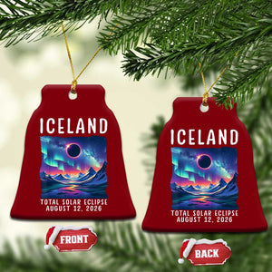 Iceland Total Solar Eclipse 2026 Aurora Ceramic Ornament Totality Northern Lights Astronomy Travel Gift