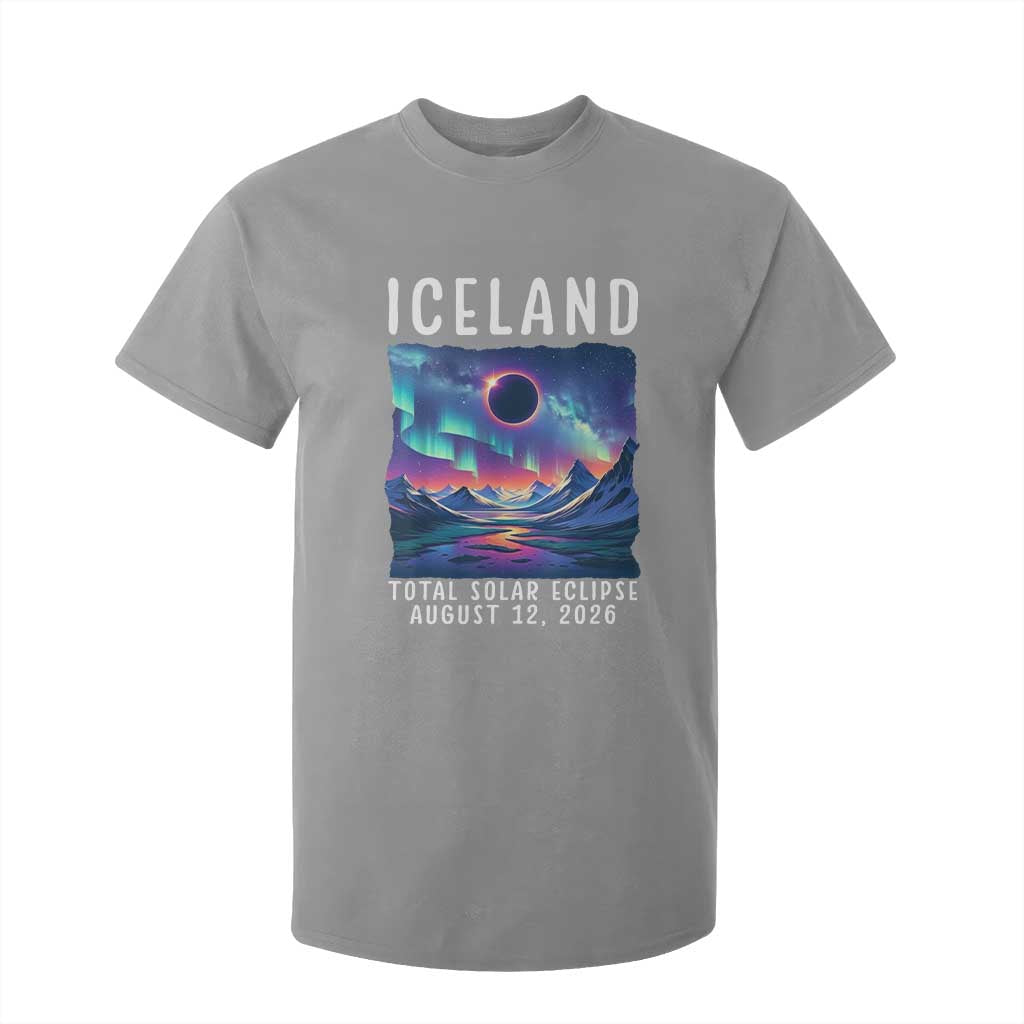Iceland Total Solar Eclipse 2026 Aurora T Shirt For Kid Totality Northern Lights Astronomy Travel Gift