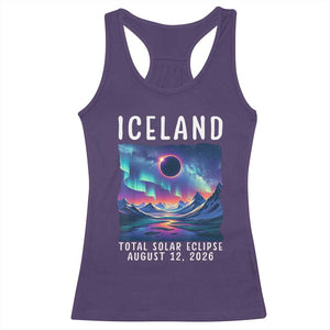 Iceland Total Solar Eclipse 2026 Aurora Racerback Tank Top Totality Northern Lights Astronomy Travel Gift