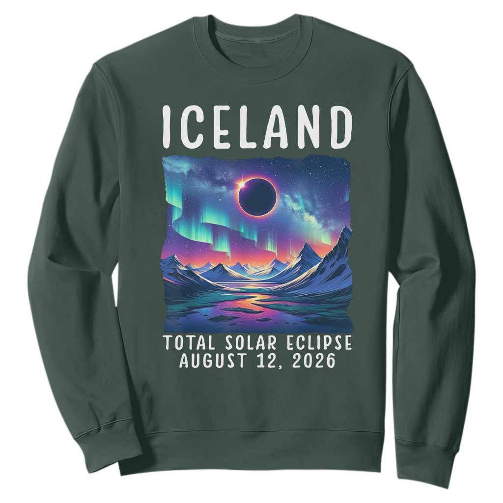 Iceland Total Solar Eclipse 2026 Aurora Sweatshirt Totality Northern Lights Astronomy Travel Gift