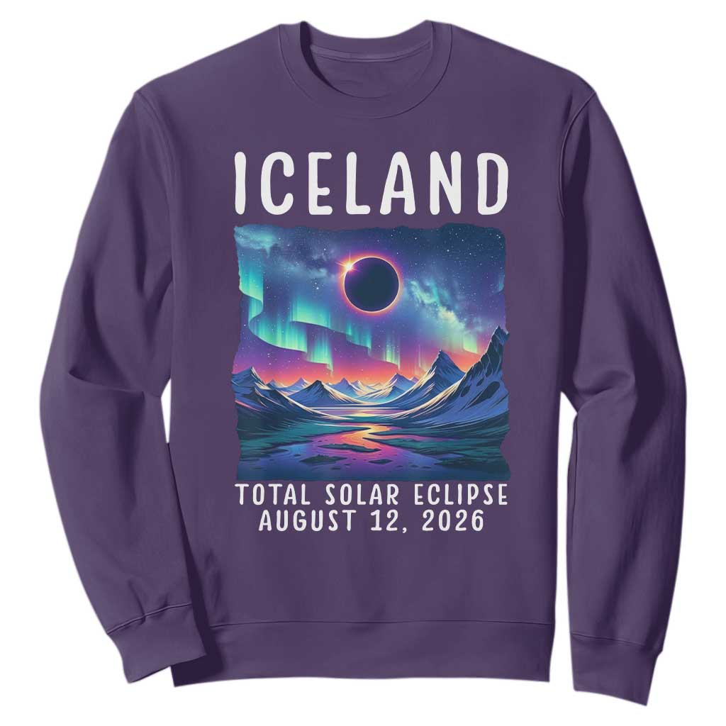 Iceland Total Solar Eclipse 2026 Aurora Sweatshirt Totality Northern Lights Astronomy Travel Gift