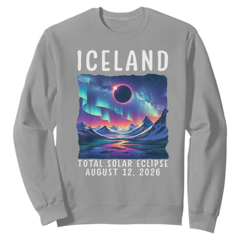 Iceland Total Solar Eclipse 2026 Aurora Sweatshirt Totality Northern Lights Astronomy Travel Gift