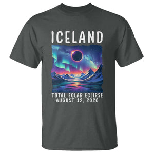 Iceland Total Solar Eclipse 2026 Aurora T Shirt Totality Northern Lights Astronomy Travel Gift