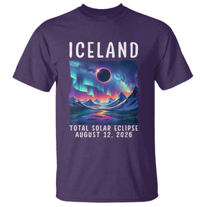 Iceland Total Solar Eclipse 2026 Aurora T Shirt Totality Northern Lights Astronomy Travel Gift