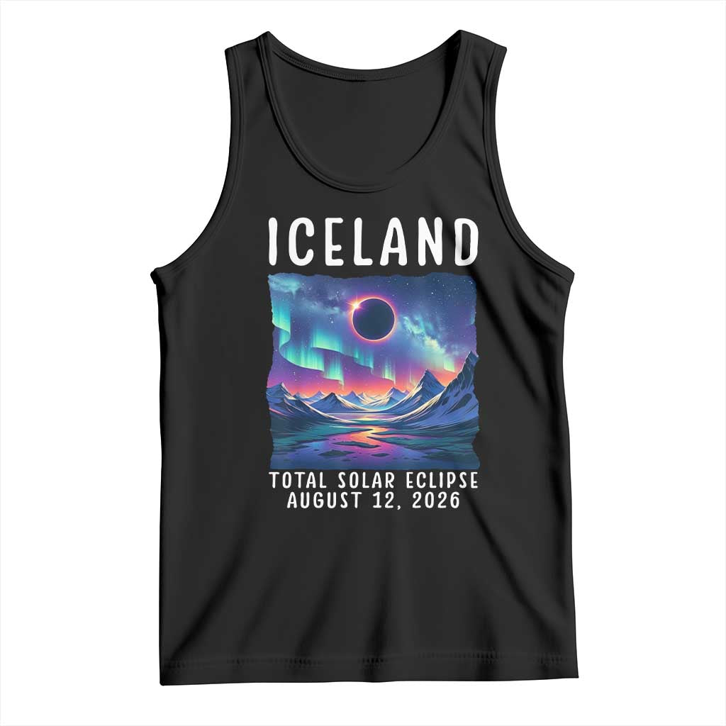 Iceland Total Solar Eclipse 2026 Aurora Tank Top Totality Northern Lights Astronomy Travel Gift
