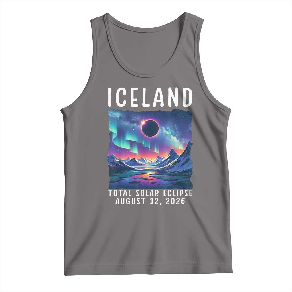 Iceland Total Solar Eclipse 2026 Aurora Tank Top Totality Northern Lights Astronomy Travel Gift