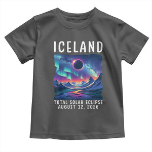 Iceland Total Solar Eclipse 2026 Aurora Toddler T Shirt Totality Northern Lights Astronomy Travel Gift