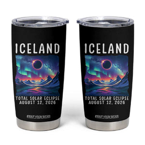 Iceland Total Solar Eclipse 2026 Aurora Tumbler Cup Totality Northern Lights Astronomy Travel Gift