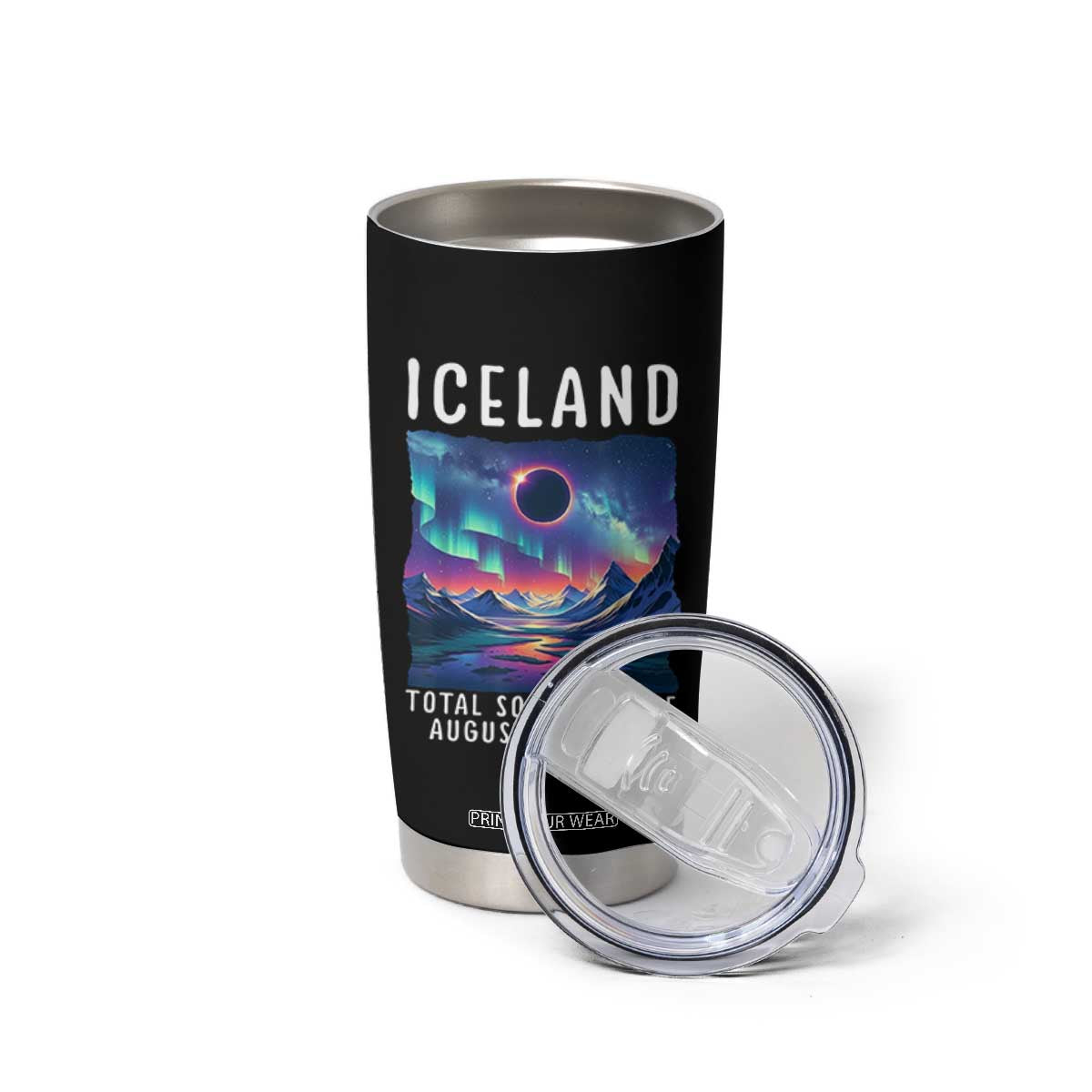 Iceland Total Solar Eclipse 2026 Aurora Tumbler Cup Totality Northern Lights Astronomy Travel Gift