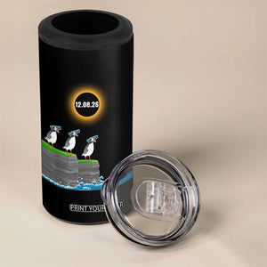 Cute Cartoon Puffins 2026 Total Solar Eclipse 4 in 1 Can Cooler Tumbler August 12 Totality Funny Astronomy Gift TS02 Print Your Wear