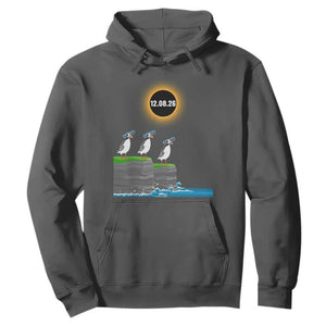 Cute Cartoon Puffins 2026 Total Solar Eclipse Hoodie August 12 Totality Funny Astronomy Gift TS02 Dark Heather Print Your Wear