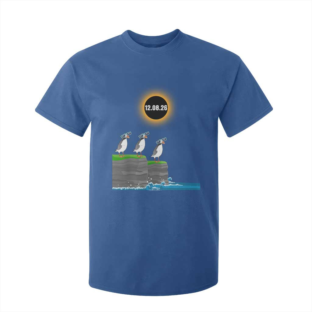 Cute Cartoon Puffins 2026 Total Solar Eclipse T Shirt For Kid August 12 Totality Funny Astronomy Gift TS02 Royal Blue Print Your Wear