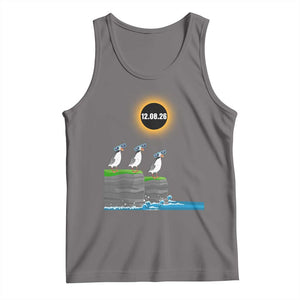 Cute Cartoon Puffins 2026 Total Solar Eclipse Tank Top August 12 Totality Funny Astronomy Gift TS02 Deep Heather Print Your Wear
