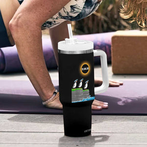 Cute Cartoon Puffins 2026 Total Solar Eclipse Tumbler With Handle August 12 Totality Funny Astronomy Gift TS02 Print Your Wear