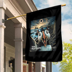 Puffin Selfie August 12 2026 Total Solar Eclipse Garden Flag Funny Totality Photographic Astronomy Souvenir TS02 Print Your Wear