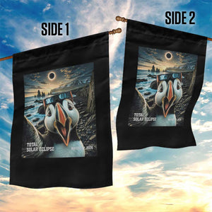 Puffin Selfie August 12 2026 Total Solar Eclipse Garden Flag Funny Totality Photographic Astronomy Souvenir TS02 Print Your Wear