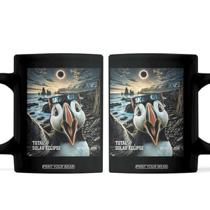 Puffin Selfie August 12 2026 Total Solar Eclipse Coffee Mug Funny Totality Photographic Astronomy Souvenir TS02 Black Print Your Wear