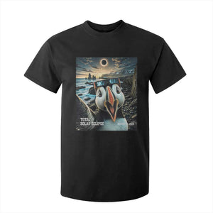 Puffin Selfie August 12 2026 Total Solar Eclipse T Shirt For Kid Funny Totality Photographic Astronomy Souvenir TS02 Black Print Your Wear