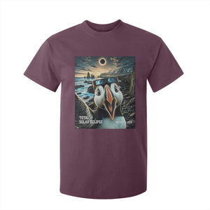 Puffin Selfie August 12 2026 Total Solar Eclipse T Shirt For Kid Funny Totality Photographic Astronomy Souvenir TS02 Maroon Print Your Wear