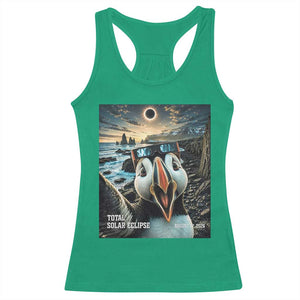 Puffin Selfie August 12 2026 Total Solar Eclipse Racerback Tank Top Funny Totality Photographic Astronomy Souvenir TS02 Irish Green Print Your Wear