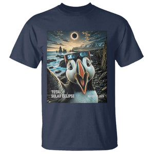 Puffin Selfie August 12 2026 Total Solar Eclipse T Shirt Funny Totality Photographic Astronomy Souvenir TS02 Navy Print Your Wear