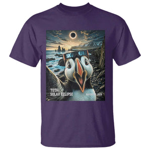 Puffin Selfie August 12 2026 Total Solar Eclipse T Shirt Funny Totality Photographic Astronomy Souvenir TS02 Purple Print Your Wear