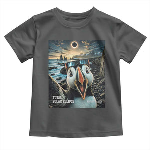Puffin Selfie August 12 2026 Total Solar Eclipse Toddler T Shirt Funny Totality Photographic Astronomy Souvenir TS02 Dark Heather Print Your Wear