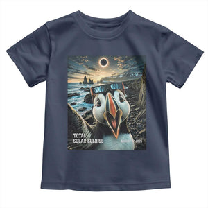 Puffin Selfie August 12 2026 Total Solar Eclipse Toddler T Shirt Funny Totality Photographic Astronomy Souvenir TS02 Navy Print Your Wear