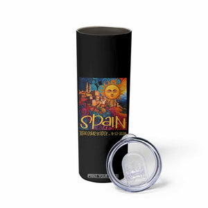Spain 2026 Total Solar Eclipse Sun Face Graphic Skinny Tumbler Espana Totality Travel Memorabilia Astronomy Geek Gift TS02 Print Your Wear
