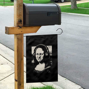 Funny Mona Lisa Wearing Headphones Bass Face Meme Garden Flag Funny Classical Fine Art Parody Music Producer Graphic TS02 Print Your Wear
