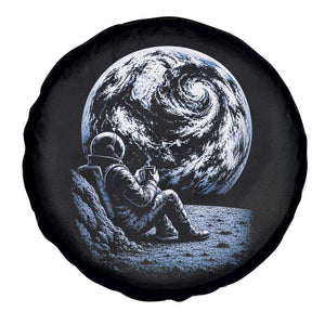 Astronaut Drinking Coffee On The Moon Graphic Spare Tire Cover Vintage Sci Fi Earth Horizon Space Explorer TS02 Print Your Wear