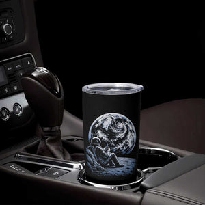 Astronaut Drinking Coffee On The Moon Graphic Tumbler Cup Vintage Sci Fi Earth Horizon Space Explorer TS02 Print Your Wear