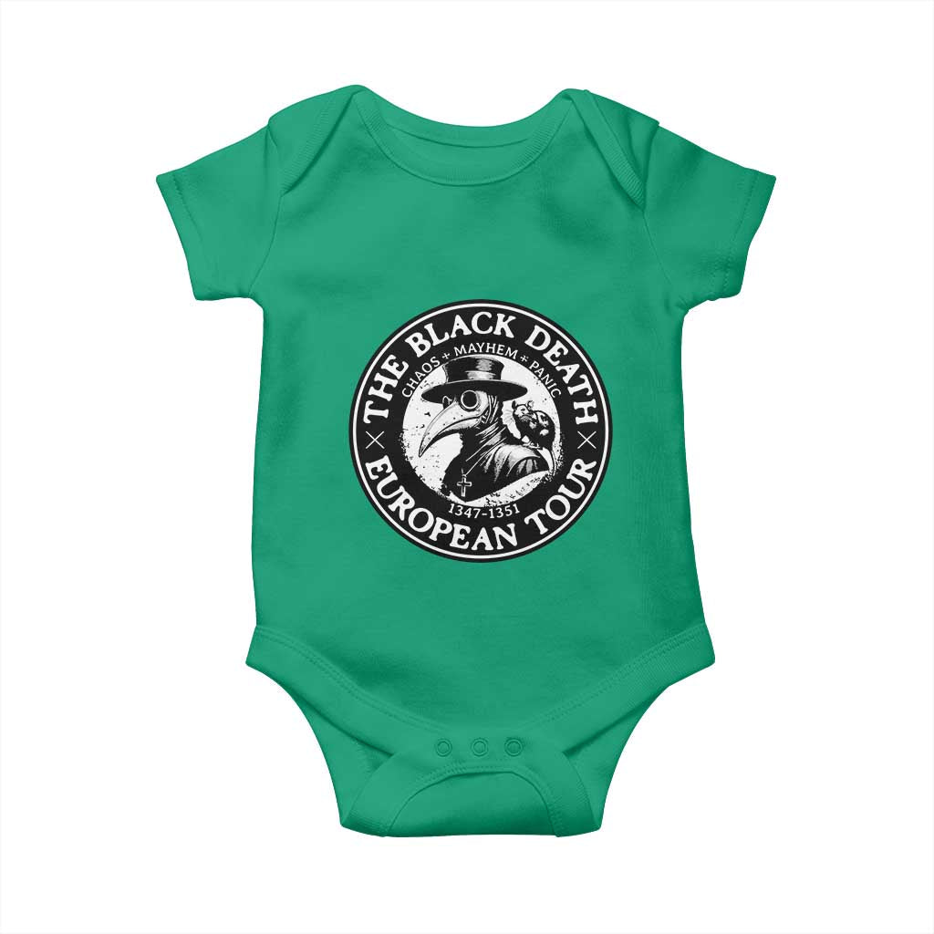 The Black Death European Tour 1347 Baby Onesie Funny Plague Doctor History Humor