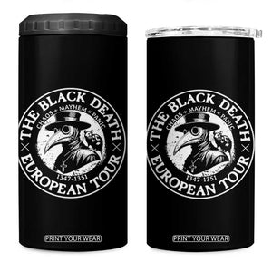 The Black Death European Tour 1347 4 in 1 Can Cooler Tumbler Funny Plague Doctor History Humor