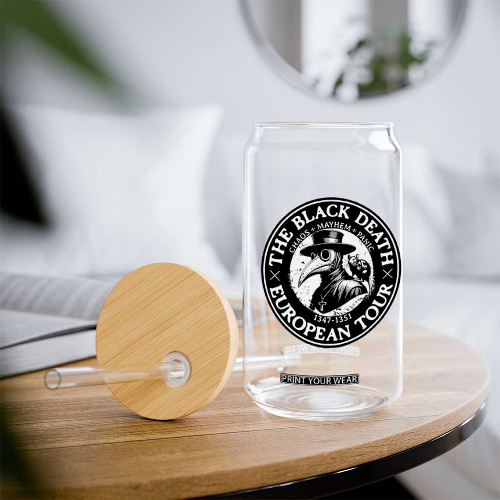 The Black Death European Tour 1347 Glass Can Funny Plague Doctor History Humor