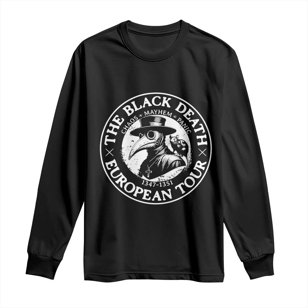 The Black Death European Tour 1347 Long Sleeve Shirt Funny Plague Doctor History Humor