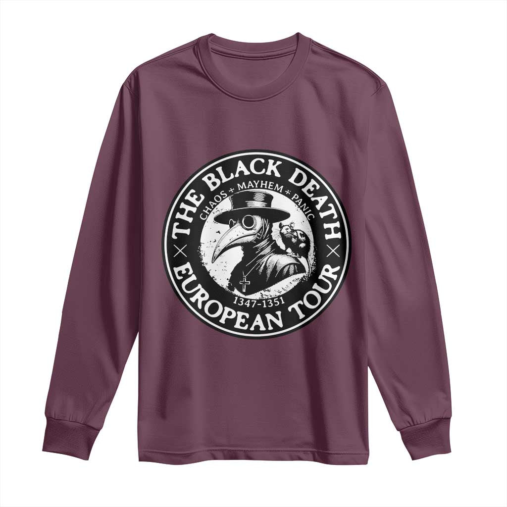 The Black Death European Tour 1347 Long Sleeve Shirt Funny Plague Doctor History Humor